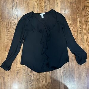 White House Black Market black ruffle blouse 2